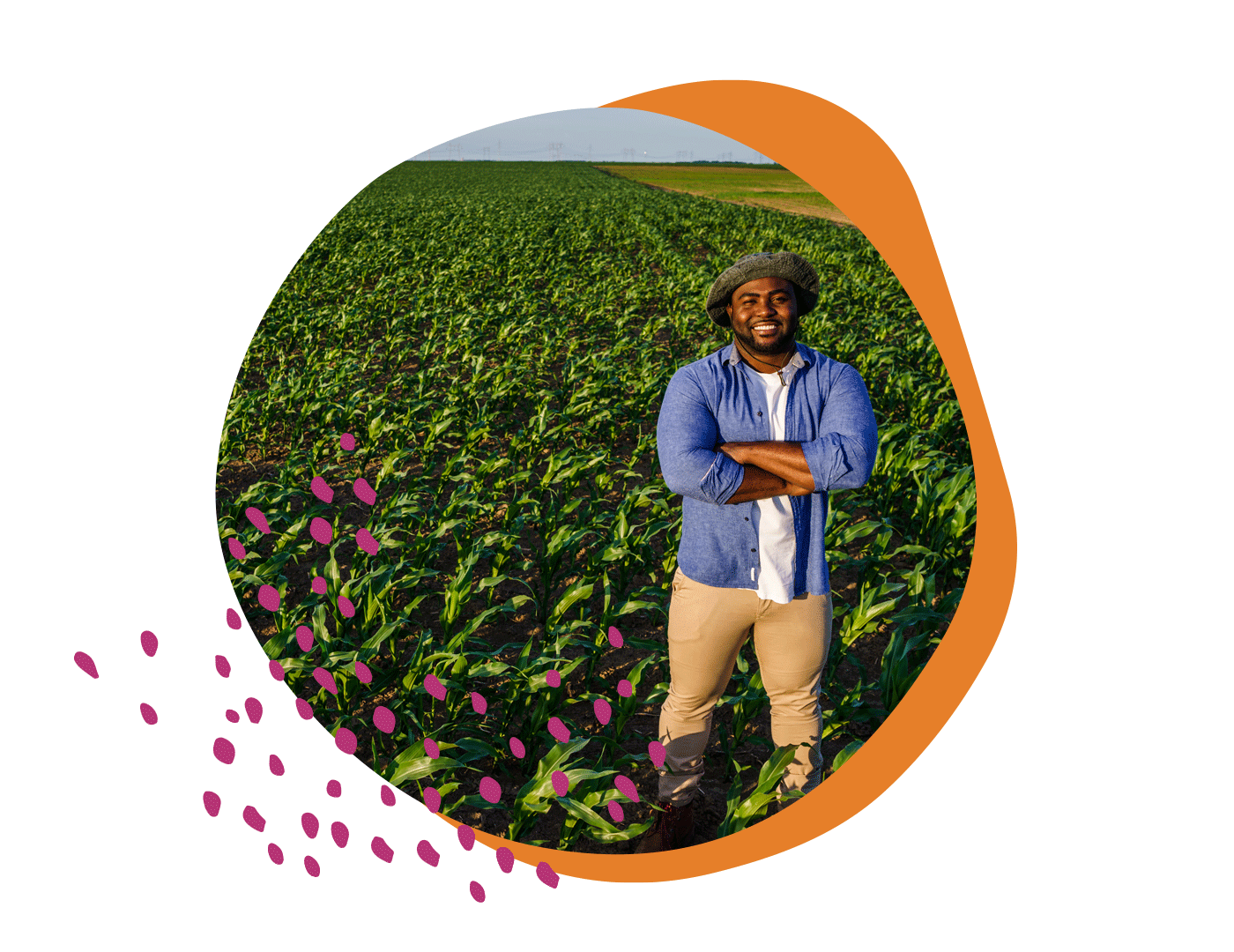 smiling farmer in the field