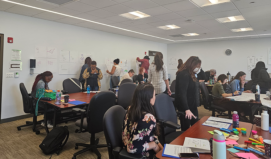 People working together in conference room