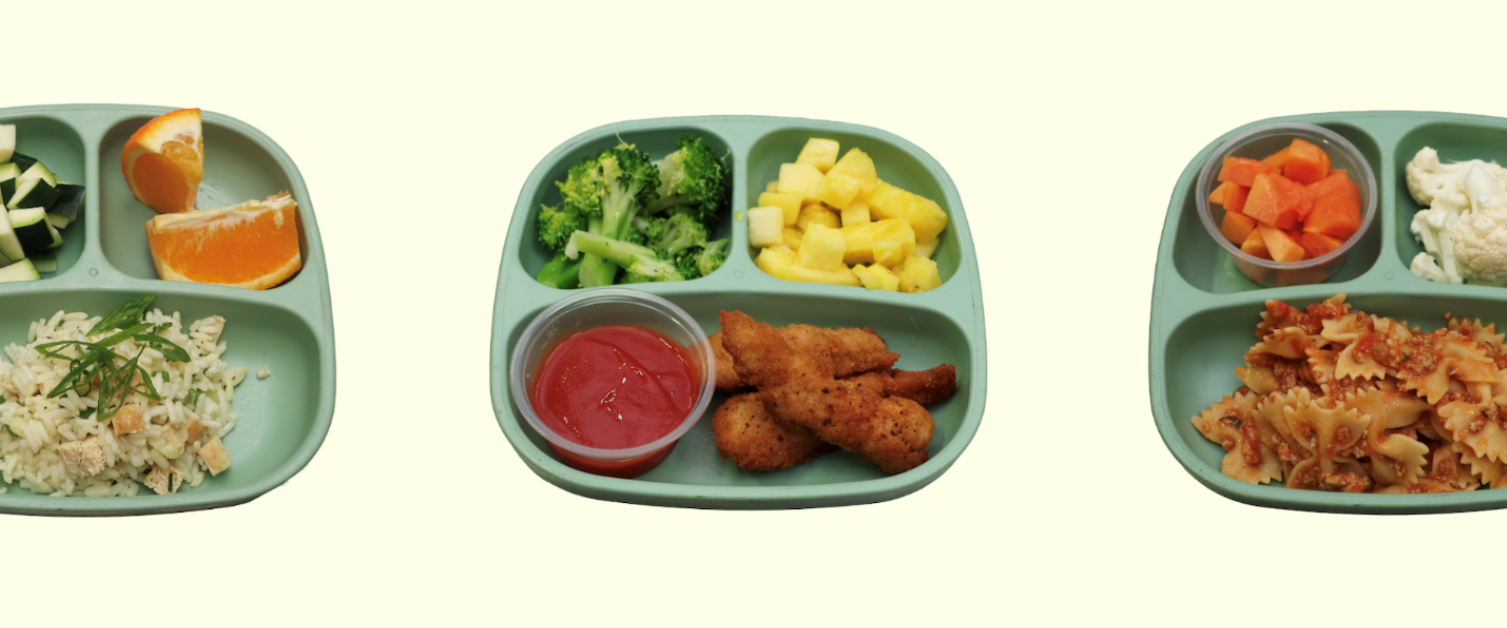 a school cafeteria tray of food